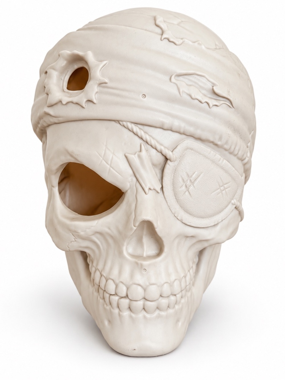 Pirate Skull Halloween Decor Plastic Eyepatch Bandana Gothic Prop